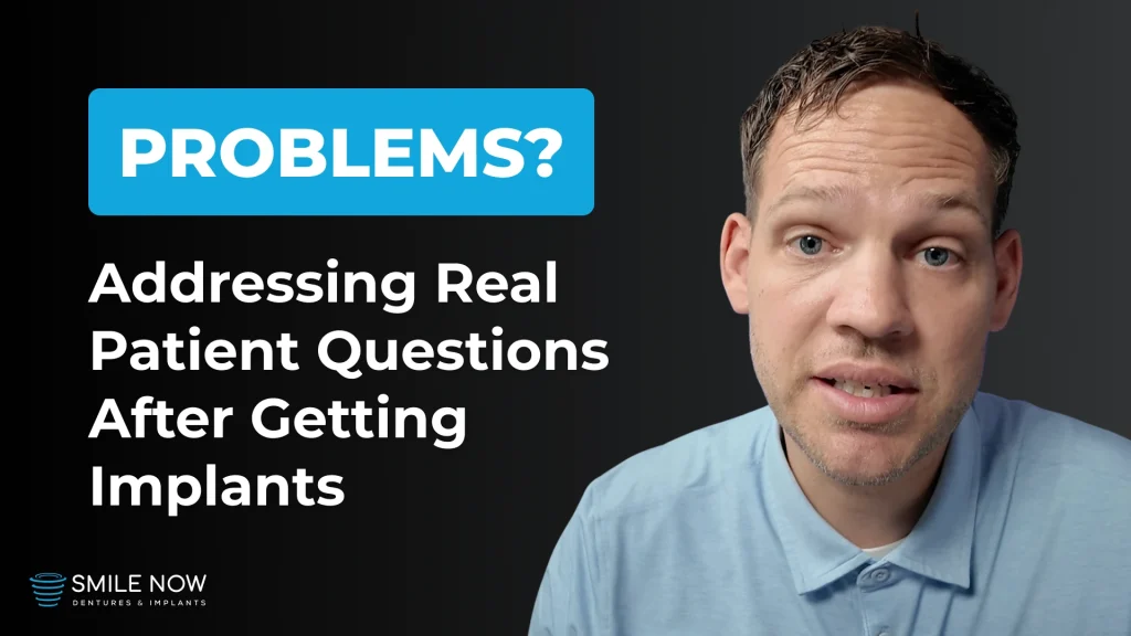 Thumbnail for a video about common dental implants problems and addressing real patient questions.